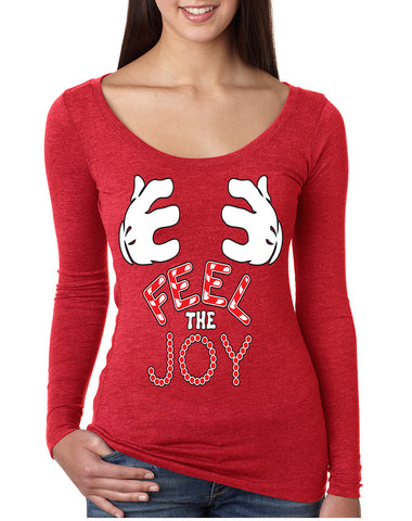 Women's Shirt Feel The Joy Cute Christmas Shirt Trendy Gift