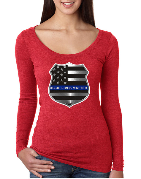 Women's Shirt Blue Lives Matter American Flag Shirt