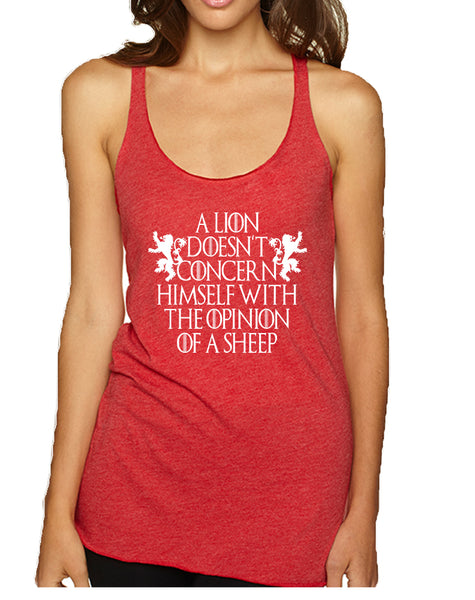 Women's Tank Top Lion Doesn't Concern Himself With Opinion Sheep