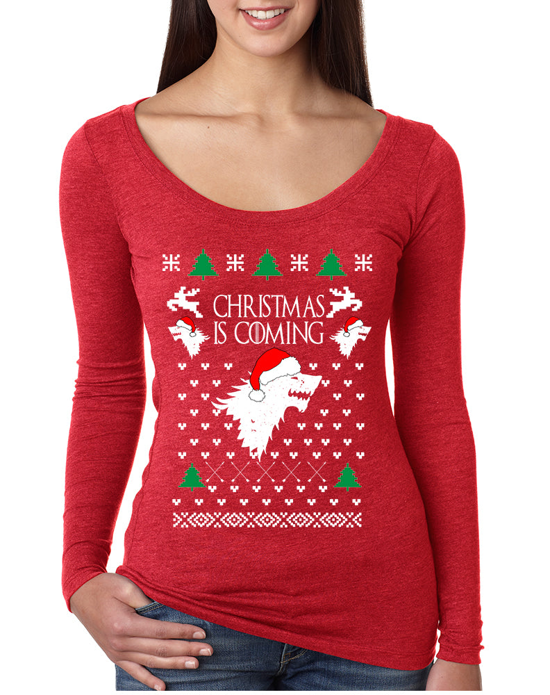 Women's Shirt Christmas Is Coming House Stark Ugly Xmas Gift