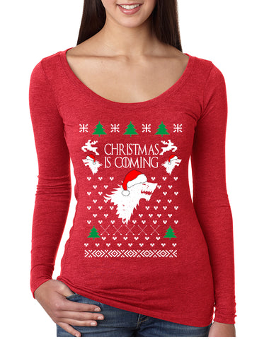 Women's Shirt Christmas Is Coming House Stark Ugly Xmas Gift