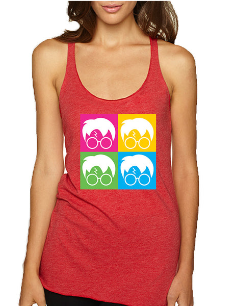 Women's Tank Top 4 Faces Harry Glasses Scar Cool Popular Top - ALLNTRENDSHOP - 6