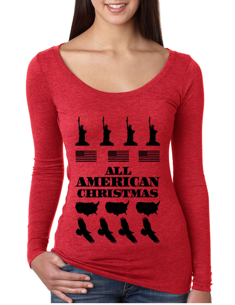 Women's Shirt Merry American Christmas Ugly Sweater USA Gift - ALLNTRENDSHOP - 1