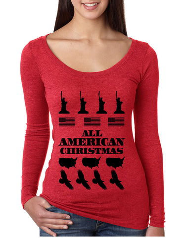 Women's Shirt Merry American Christmas Ugly Sweater USA Gift - ALLNTRENDSHOP - 1