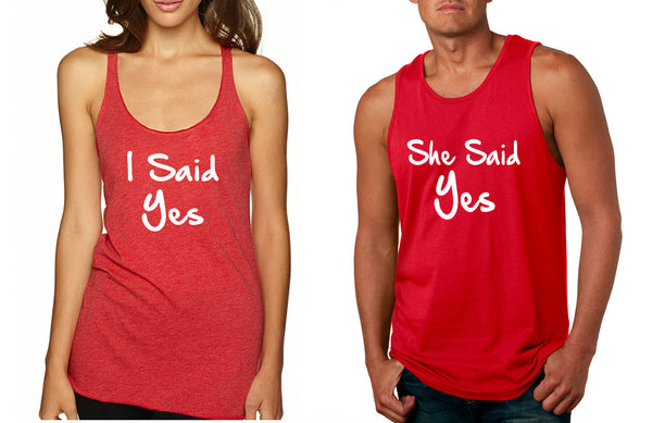 Couple Tank Top I Said She Said Yes Love Engagement Top
