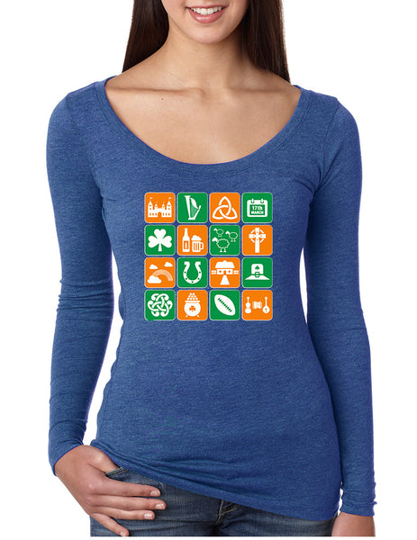 Women's Shirt Irish Icons St Patrick's Day Symbols Shirt
