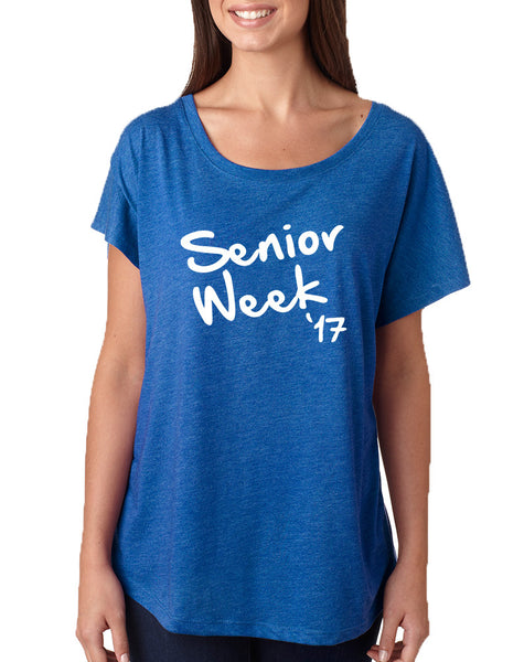 Women's Dolman Senior Week 17 White Class Of 2017 Shirt
