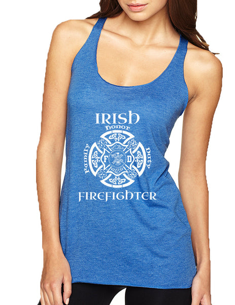 Women's Tank Top Irish Firefighter St Patrick's Top Irish Party - ALLNTRENDSHOP - 3
