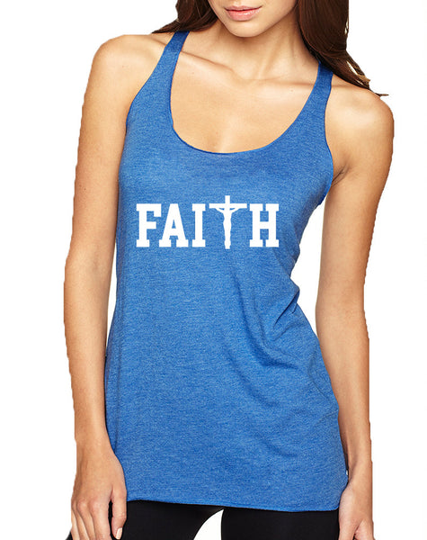 Women's Tank Top Faith Print Cross Love Christian Top