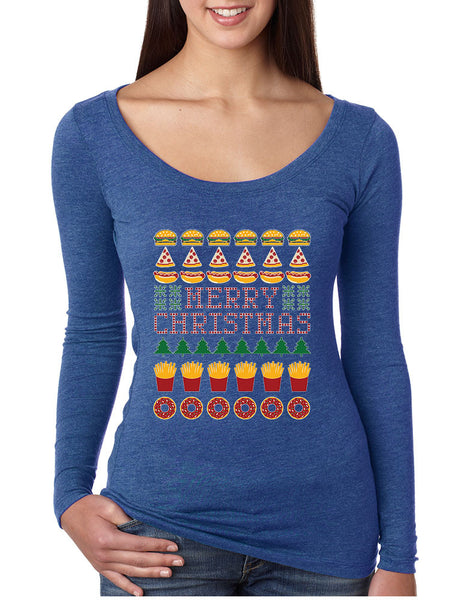 Women's Shirt Junk Food Merry Christmas Ugly sweater Humor Gift - ALLNTRENDSHOP - 4