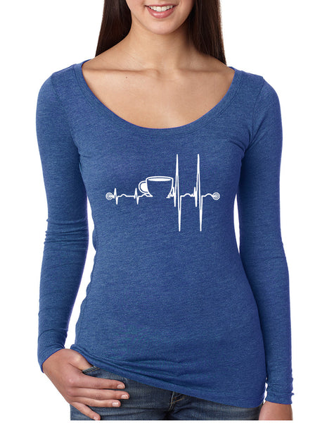 Women's Shirt Coffee Heartbeat Love Coffee Addict Shirt