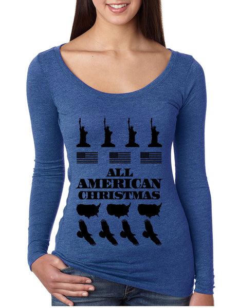 Women's Shirt Merry American Christmas Ugly Sweater USA Gift - ALLNTRENDSHOP - 4