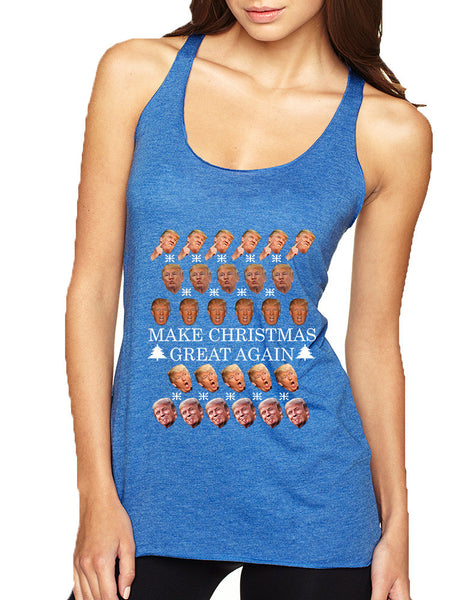 Women's Tank Top Make Christmas Great Again Love Trump Xmas - ALLNTRENDSHOP - 4