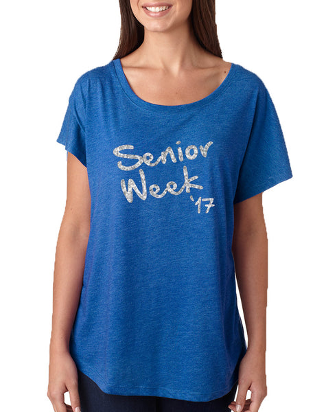 Women's Dolman Senior Week 17 Glitter Silver Class Of 2017