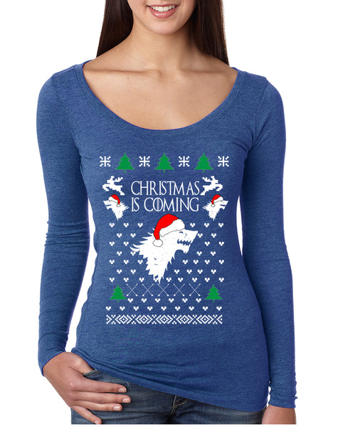 Women's Shirt Christmas Is Coming House Stark Ugly Xmas Gift