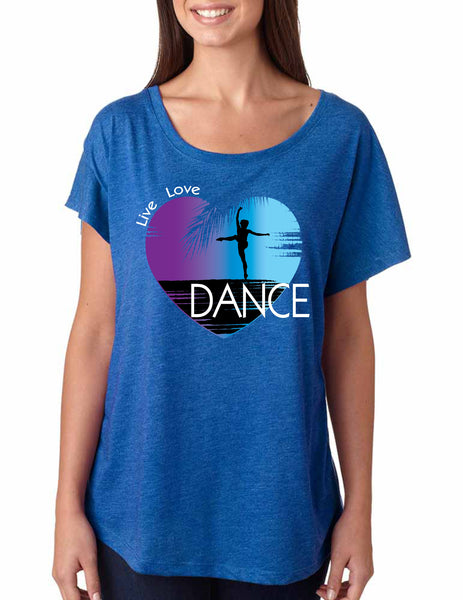 Women's Dolman Dance Art Purple Print Love Cute Top Nice Gift - ALLNTRENDSHOP - 5
