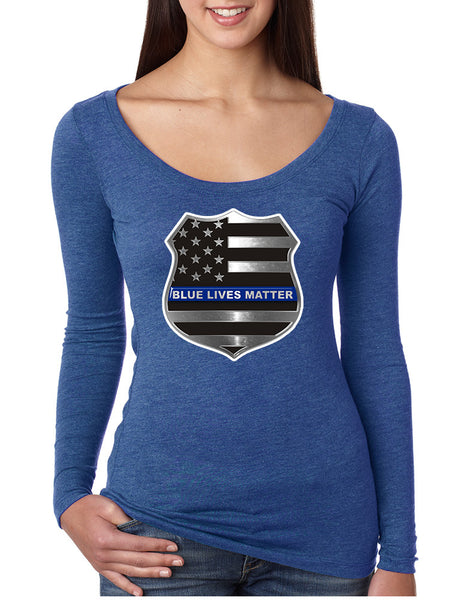 Women's Shirt Blue Lives Matter American Flag Shirt