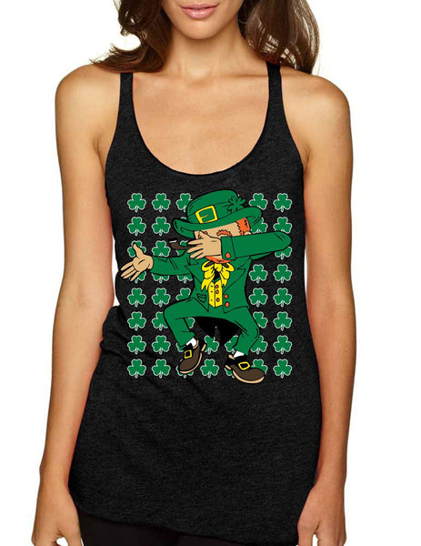 Dabbing Irish Leprechaun St patrick women tanktop - ALLNTRENDSHOP