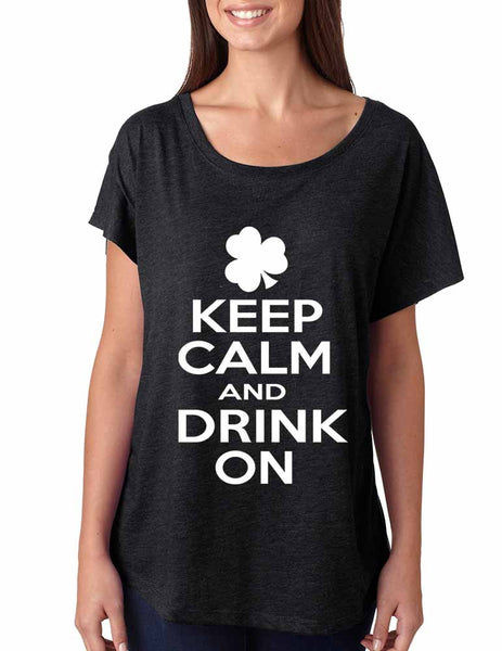 Keep calm and drink on women tri-blend dolman shirt - ALLNTRENDSHOP - 4