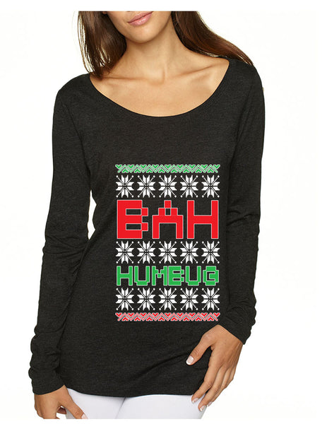 Bah Humbug christmas Women's Long Sleeve Shirt - ALLNTRENDSHOP