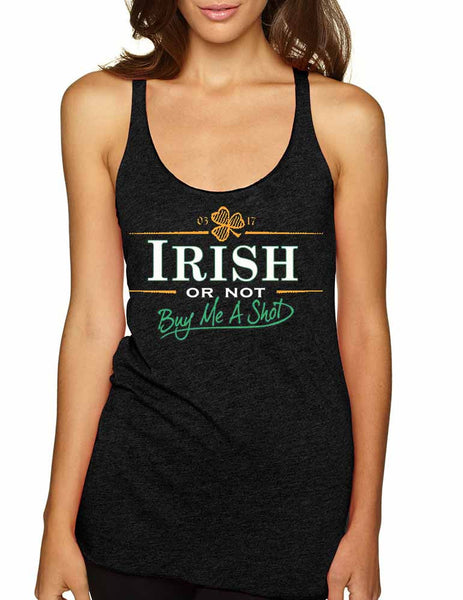Irish or not buy me a shot St patrick women tanktop - ALLNTRENDSHOP - 5