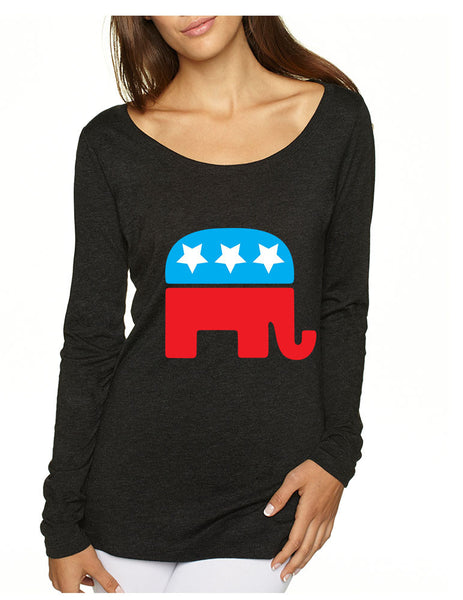 Republican party elephant elections Women Long Sleeve Shirt - ALLNTRENDSHOP - 3
