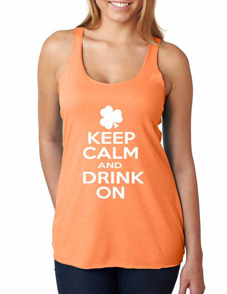 Keep calm and drink on women triblend tanktop - ALLNTRENDSHOP - 3