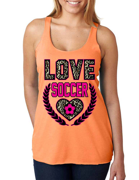 Love Soccer Leopard Womens Triblend Tanktop - ALLNTRENDSHOP - 2