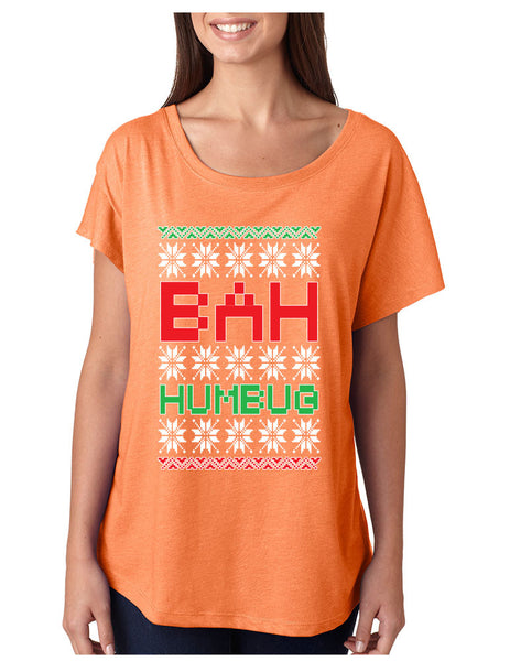Bah Humbug christmas Women Tri-Blend Dolman shirt - ALLNTRENDSHOP