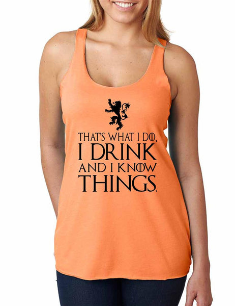 That What I Do I Drink And I Know Things Women Triblend Tanktop - ALLNTRENDSHOP - 3