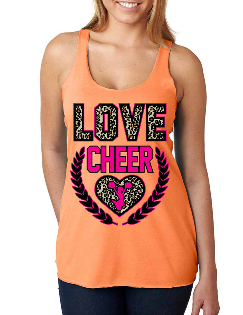 Love Cheer Leopard Womens Triblend Tanktop - ALLNTRENDSHOP - 1