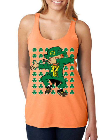Dabbing Irish Leprechaun St patrick women tanktop - ALLNTRENDSHOP