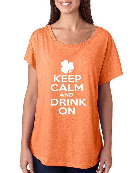 Keep calm and drink on women tri-blend dolman shirt - ALLNTRENDSHOP - 1