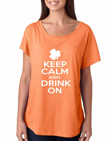 Keep calm and drink on women tri-blend dolman shirt - ALLNTRENDSHOP - 1
