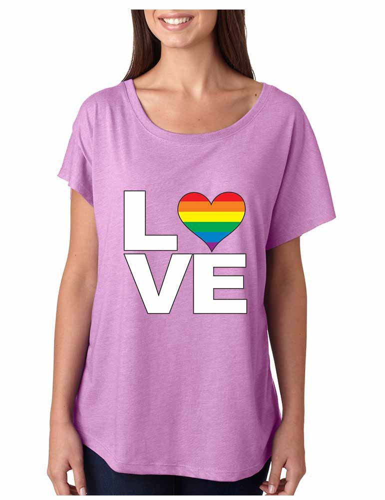 Love pride gays lesbians women tri-blend dolman shirt - ALLNTRENDSHOP - 1
