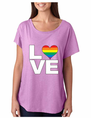 Love pride gays lesbians women tri-blend dolman shirt - ALLNTRENDSHOP - 1