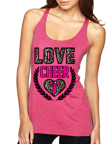 Love Cheer Leopard Womens Triblend Tanktop - ALLNTRENDSHOP - 2