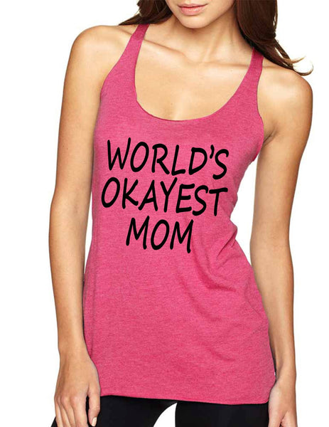 World's OKayest mom mothers day Women Triblend Tanktop - ALLNTRENDSHOP - 2