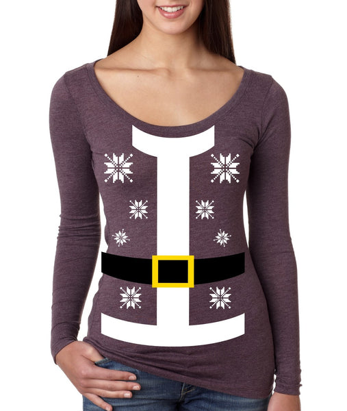 Santa suit Women's Long Sleeve Shirt - ALLNTRENDSHOP - 4