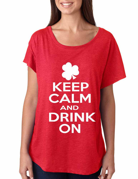 Keep calm and drink on women tri-blend dolman shirt - ALLNTRENDSHOP - 2