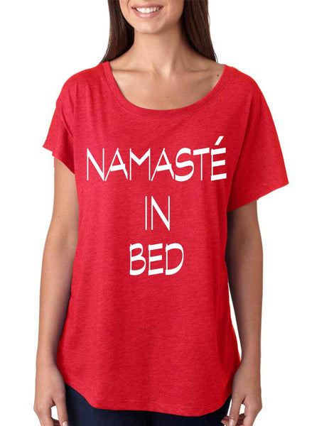 Namaste in bed  women's triblend dolman shirt - ALLNTRENDSHOP - 4