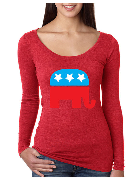 Republican party elephant elections Women Long Sleeve Shirt - ALLNTRENDSHOP - 4
