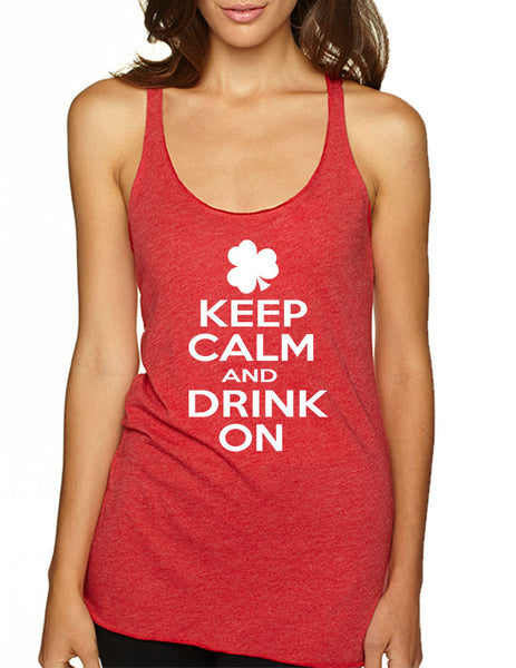 Keep calm and drink on women triblend tanktop - ALLNTRENDSHOP - 4