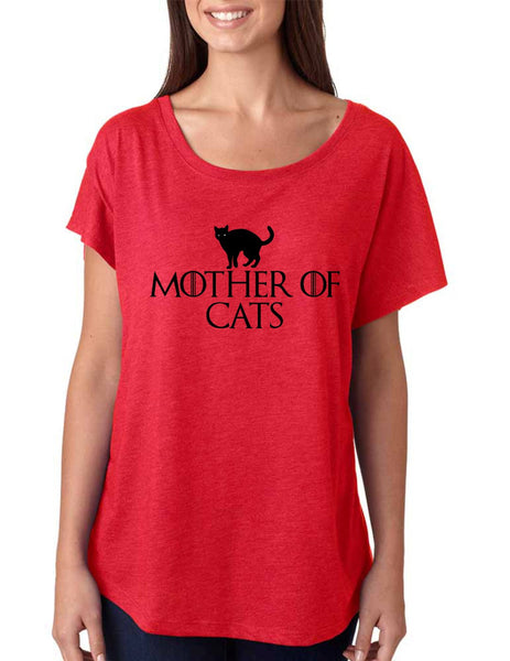Mother of cats women tri-blend dolman shirt