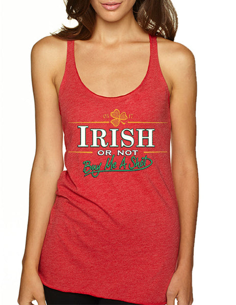 Irish or not buy me a shot St patrick women tanktop - ALLNTRENDSHOP - 4