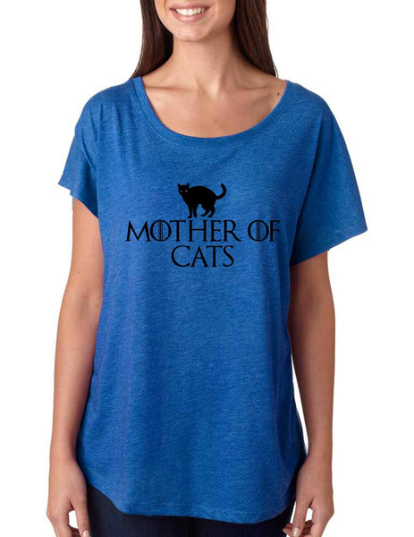 Mother of cats women tri-blend dolman shirt