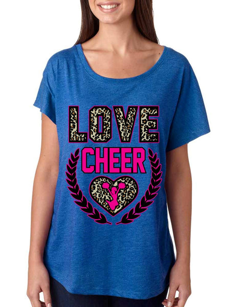 Love Cheer Leopard Womens Tri-Blend Dolman shirt - ALLNTRENDSHOP - 5