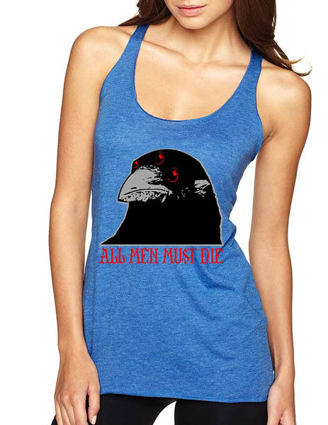 Three-eyed Crow All men must die women Triblend Tanktop - ALLNTRENDSHOP - 3