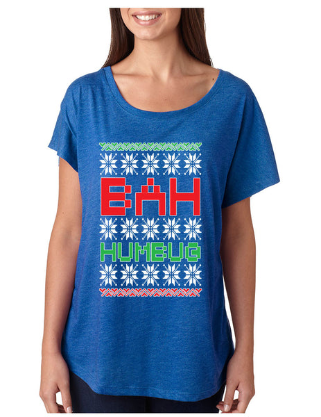 Bah Humbug christmas Women Tri-Blend Dolman shirt - ALLNTRENDSHOP