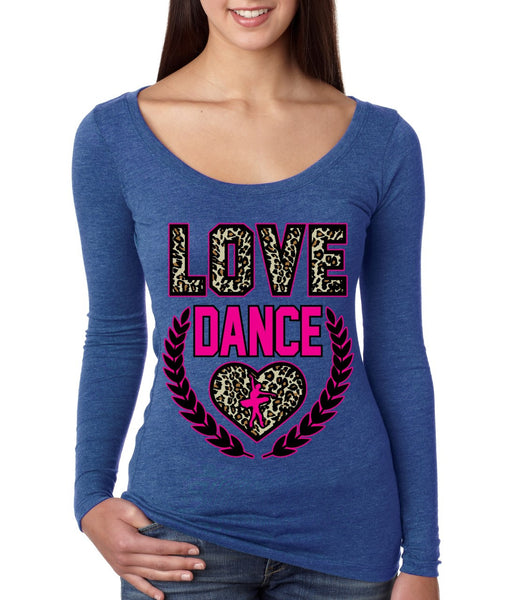 Love Dance Leopard Womens Long Sleeve Shirt - ALLNTRENDSHOP - 5
